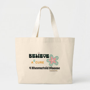 Believe in a cure large tote bag