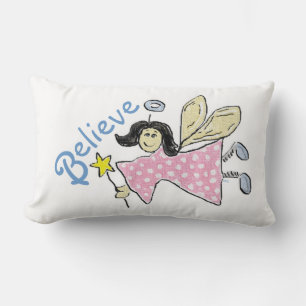 Believe in Angels Pink Polkadots Lumbar Cushion
