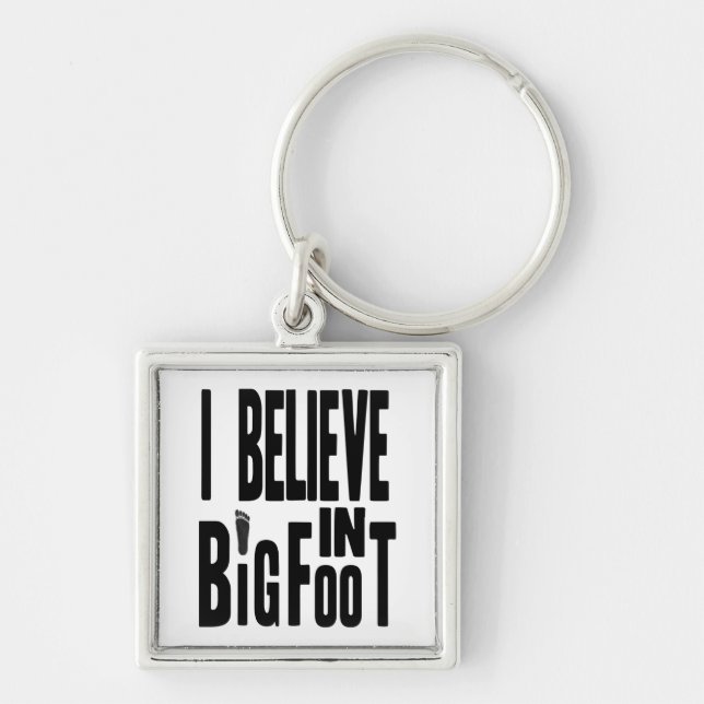 Believe in BIGFOOT - Black Key Ring (Front)
