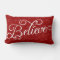 Believe in Christmas Holiday Snowflake Pillow