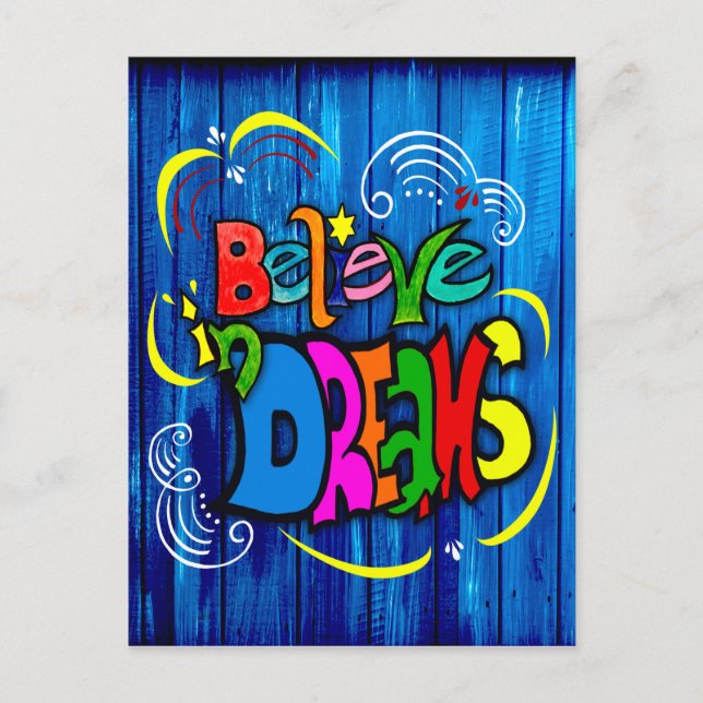 Believe in Dreams Holiday Postcard (Front)