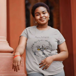 Believe in Faith Butterfly Women's Christian T-Shirt