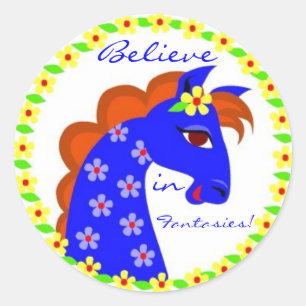 Believe in Fantasies! Classic Round Sticker