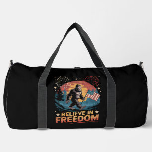 Believe In Freedom Bigfoot Flag Duffle Bag