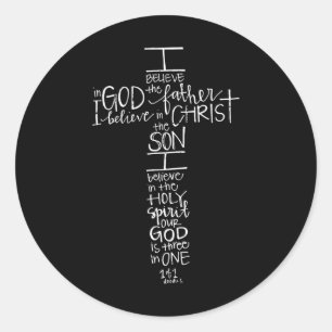 Believe In God The Father Easter Jesus Cross Chris Classic Round Sticker