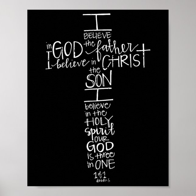 Believe In God The Father Easter Jesus Cross Chris Poster (Front)