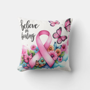 Believe in Healing – Pink Ribbon & Butterflies Pil Cushion