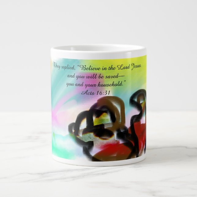 Believe in Jesus  Large Coffee Mug (Front)