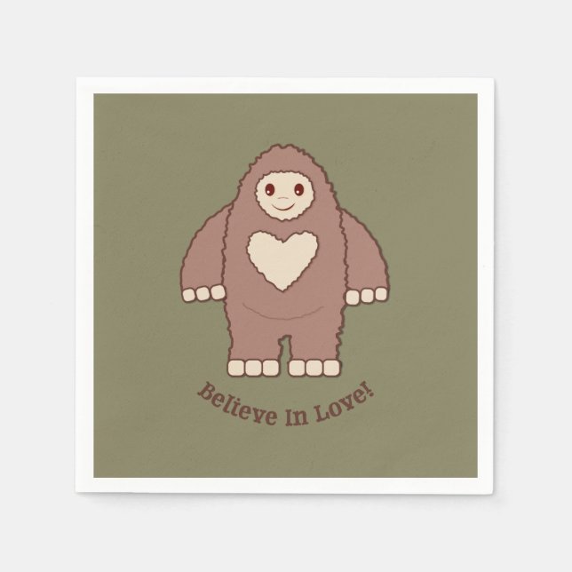 Believe in Love Bigfoot Napkin (Front)