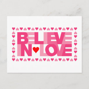 Believe in Love (Pink) Postcard