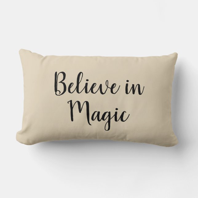 Believe in Magic Beige Pillow (Front)