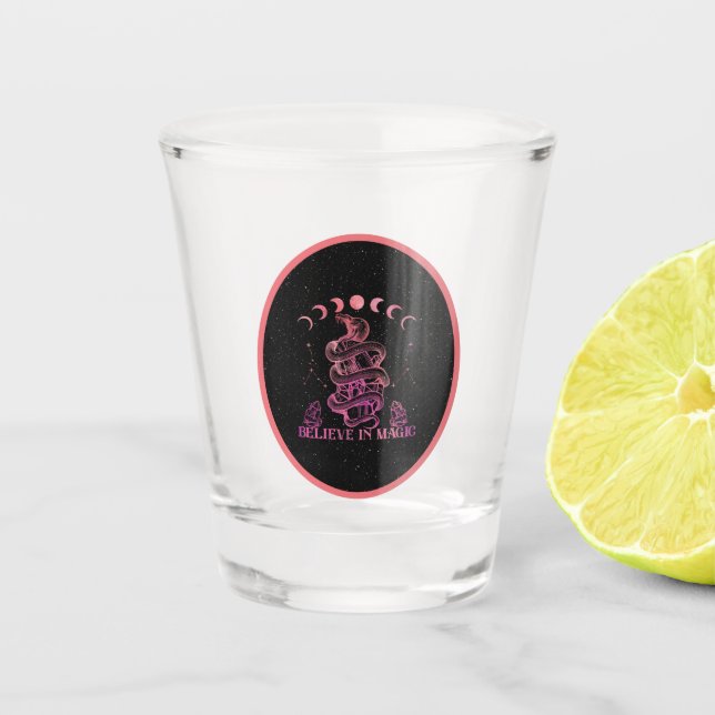 Believe In Magic Celestial Wiccan Art    Shot Glass (Front)