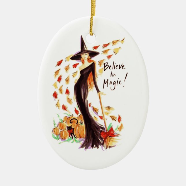 BELIEVE IN MAGIC CERAMIC TREE DECORATION (Front)