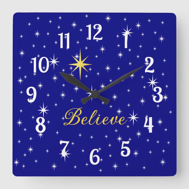 Believe in Magic of Christmas Acrylic Wall Clock (Front)