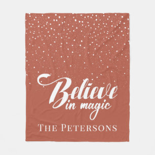Believe in Magic Terracotta Fleece Blanket