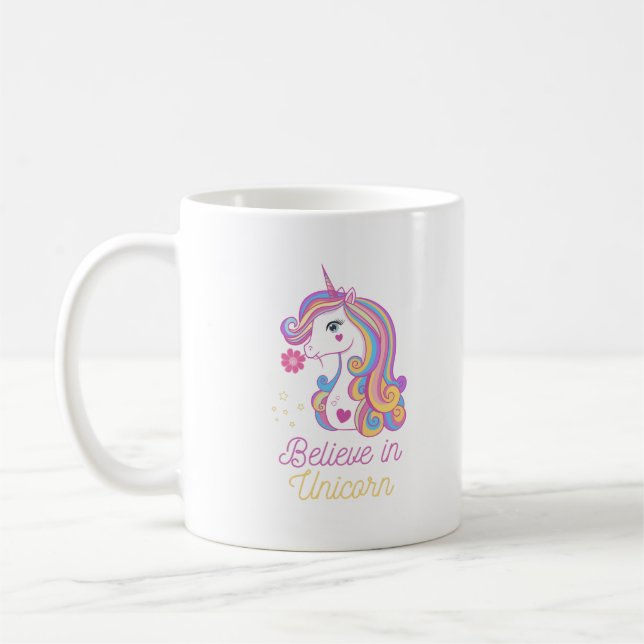 Believe In Magic Unicorn      Coffee Mug (Left)