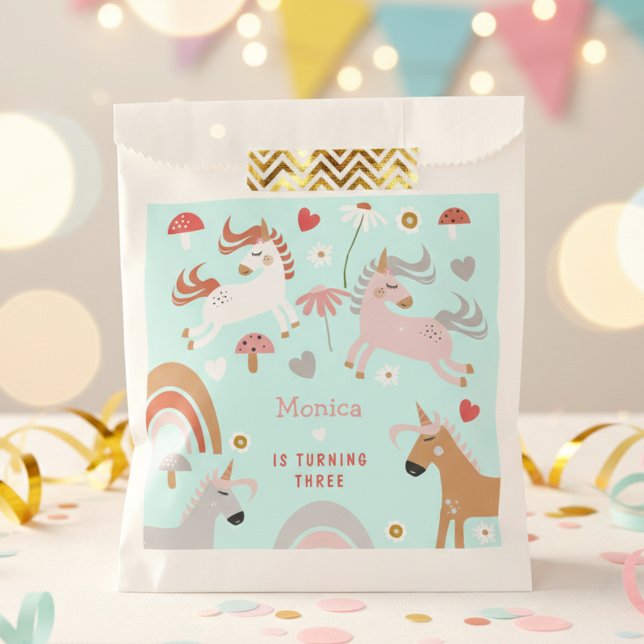 Believe in magic unicorn kids birthday favour bag (Creator Uploaded)