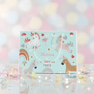 Believe in magic unicorn kids birthday large gift bag
