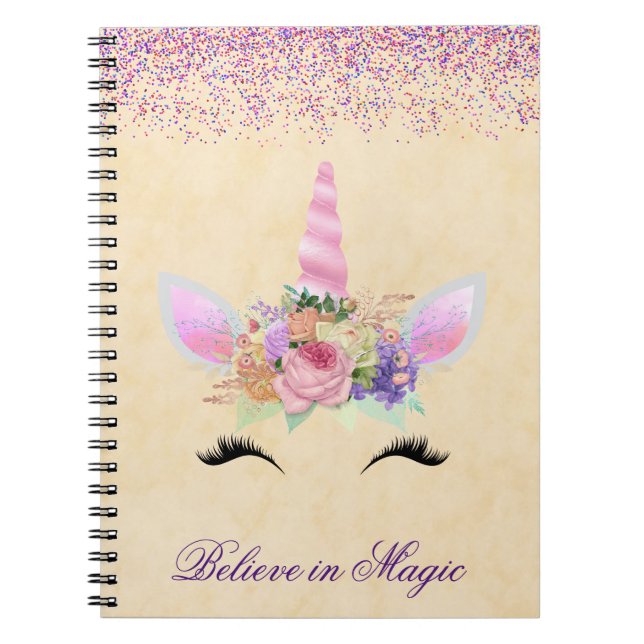 Believe in Magic Unicorn Notebook (Front)