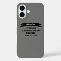 Believe in Miracles Bible Verse Grey Christian