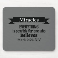 Believe in Miracles Bible Verse Grey Christian