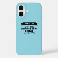 Believe in Miracles Bible Verse Light Blue