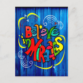 Believe in Miracles Holiday Postcard