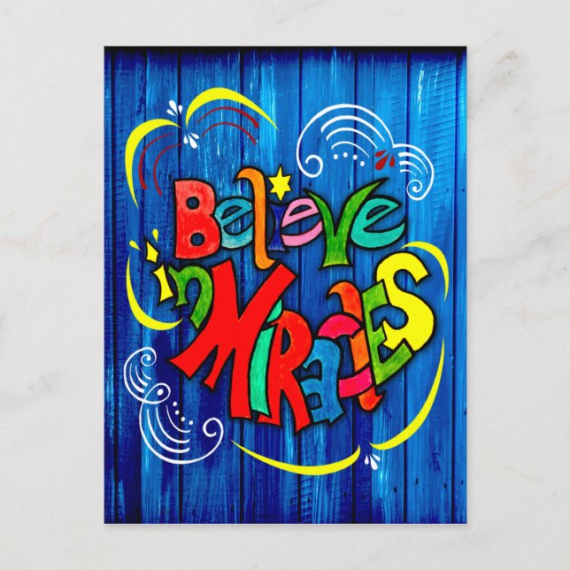 Believe in Miracles Holiday Postcard (Front)