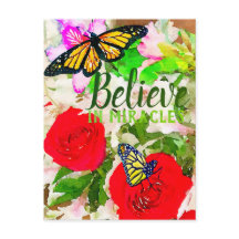 Believe In Miracles Watercolor Monarch Butterflies