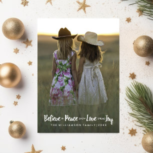 Believe in Peace Love Joy Christmas Holiday Photo