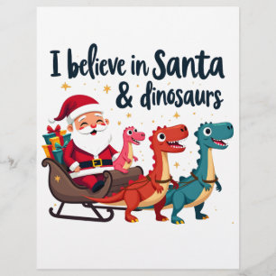 believe in Santa and dinosaurs (Santa riding dinos Flyer