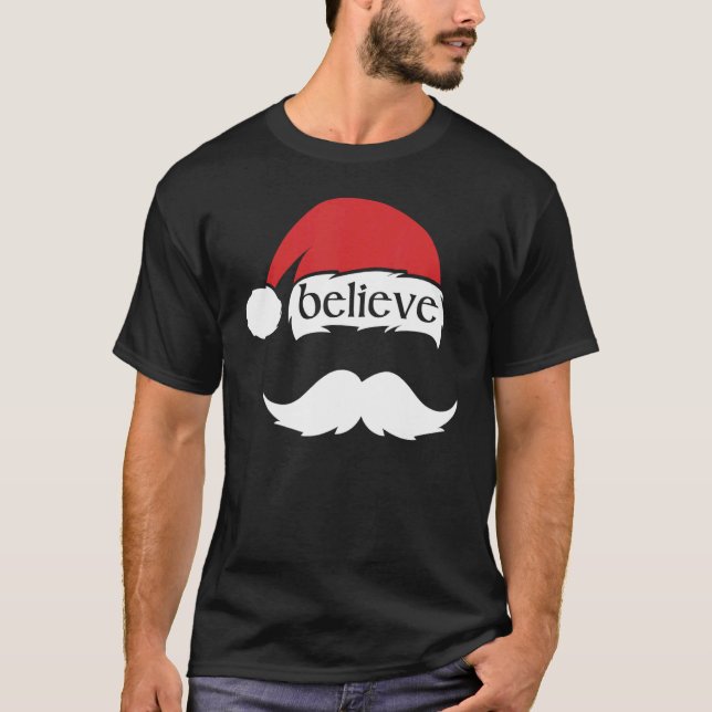 Believe in Santa Claus Christmas Matching Family H T-Shirt (Front)