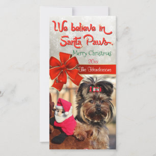 Believe in Santa Paws Photo Holiday Card
