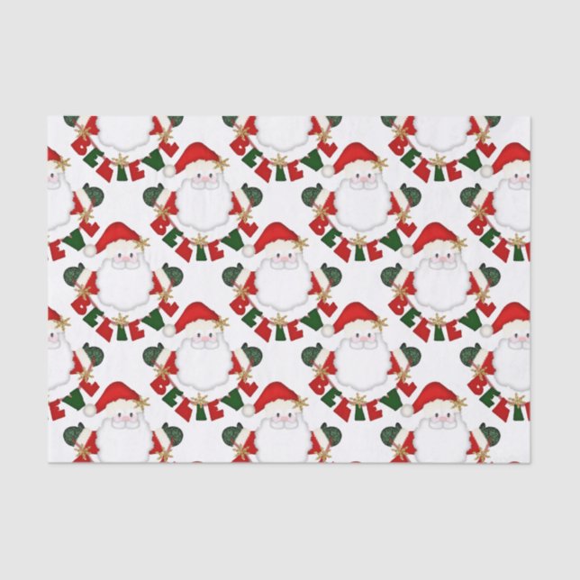 Believe in Santa-WHITE-TISSUE WRAPPING PAPER (Front)