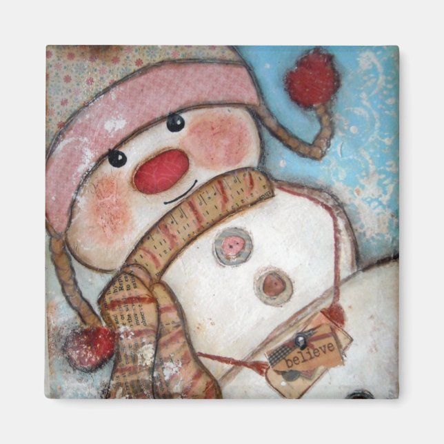 Believe in Snowmen Magnet (Front)