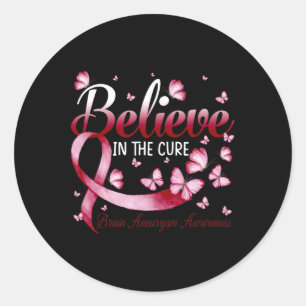 Believe In The Cure Brain Aneurysm Awareness Butte Classic Round Sticker
