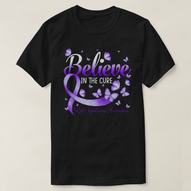 Believe In The Cure Rett Syndrome Awareness Butter T-Shirt (Design Front)