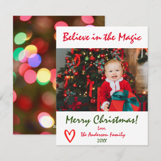 Believe in the Magic Christmas Photo Holiday Card