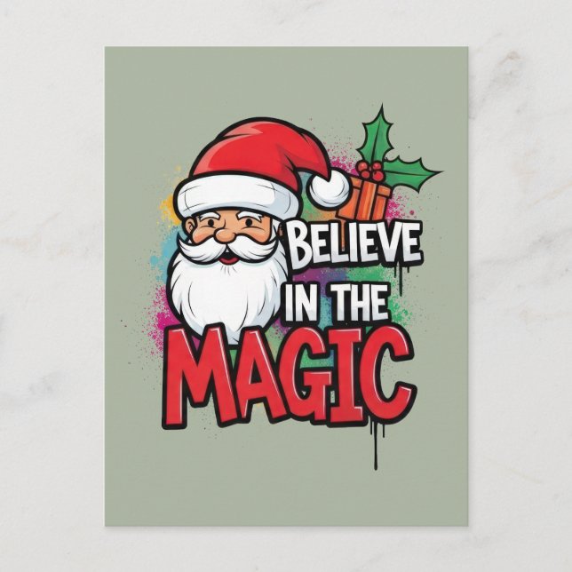 Believe in the Magic Christmas Postcard (Front)