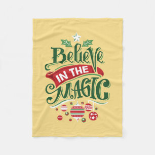 Believe in the Magic Christmas Typography Fleece Blanket