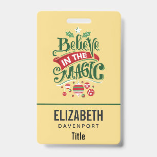 Believe in the Magic Christmas Typography ID Badge