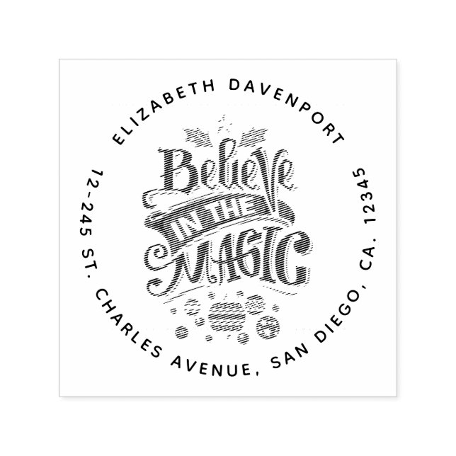 Believe in the Magic Christmas Typography Self-inking Stamp (Design)