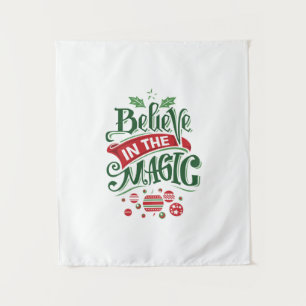 Believe in the Magic Christmas Typography Tapestry