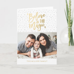 Believe In The Magic Holiday Photo Greeting Card