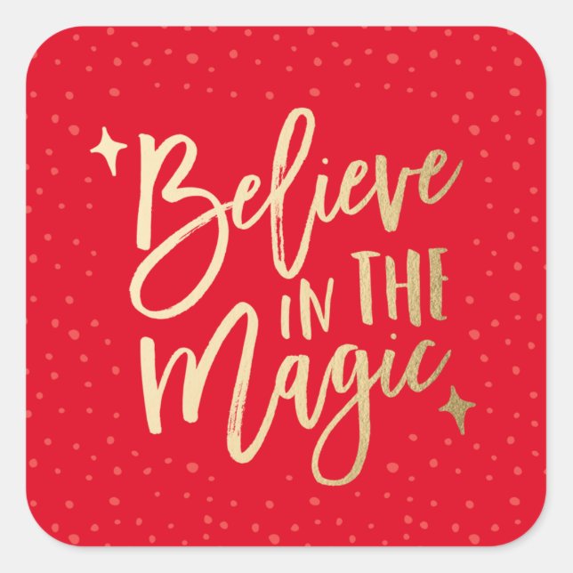Believe In The Magic | Holiday Stickers in Red (Front)