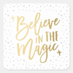 Believe In The Magic   Holiday Stickers in White
