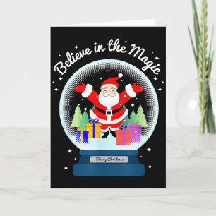 Believe In The Magic Merry Christmas Santa Snow Gl Card