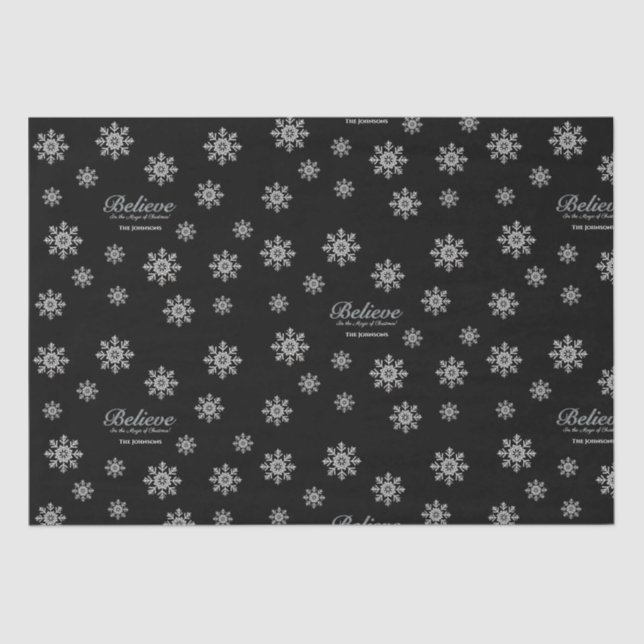 Believe in the Magic Of Christmas | Black Tissue Paper (Front)
