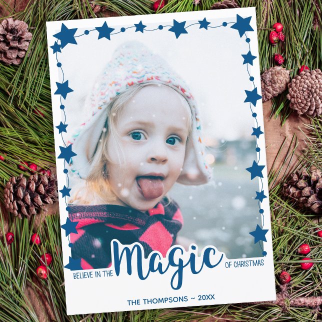 Believe in the Magic of Christmas Custom Photo Holiday Card (Creator Uploaded)