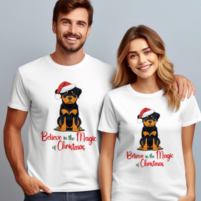 Believe in the magic of Christmas Cute Dog T-Shirt (Creator Uploaded)